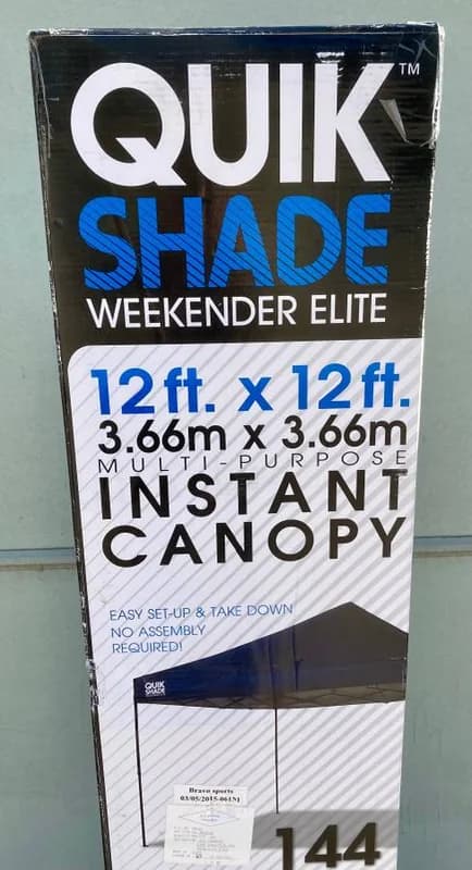 Pop Up Shade Structure Canopy 12 X 12 New