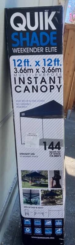 Pop Up Shade Structure Canopy 12 X 12 New 9