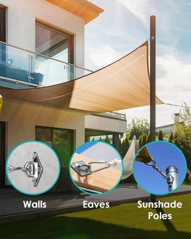 NEW Sun Shade Sail Hardware Kit 40 Pcs 6-8 inch 304 Stainless Steel 4