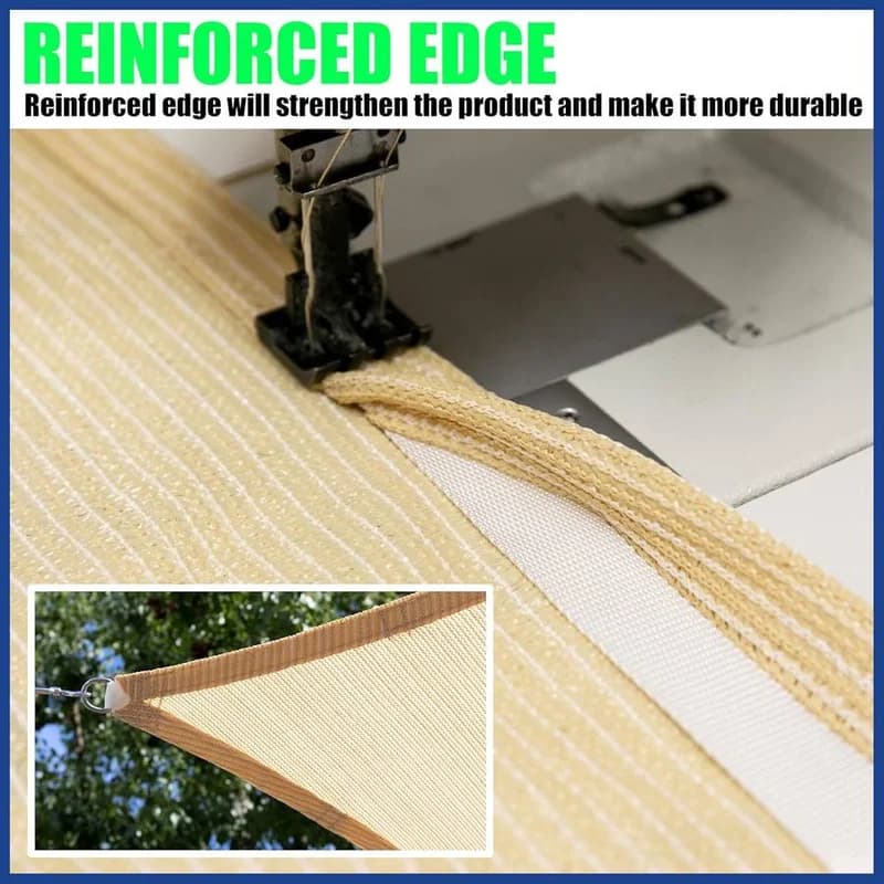 NEW 12x12x17 Beige Right Triangle Sun Shade Sail UPF50 Can 3