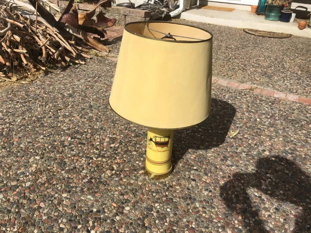 2 Table Lamps- Solid Brass Geodesic Dome Lamp $35 and Ceramic Lamp $10 2