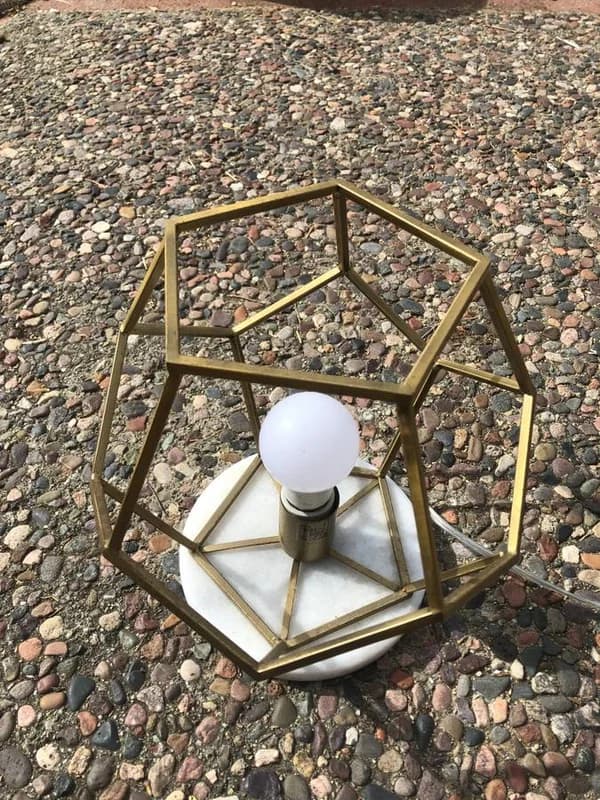 2 Table Lamps- Solid Brass Geodesic Dome Lamp $35 and Ceramic Lamp $10 6