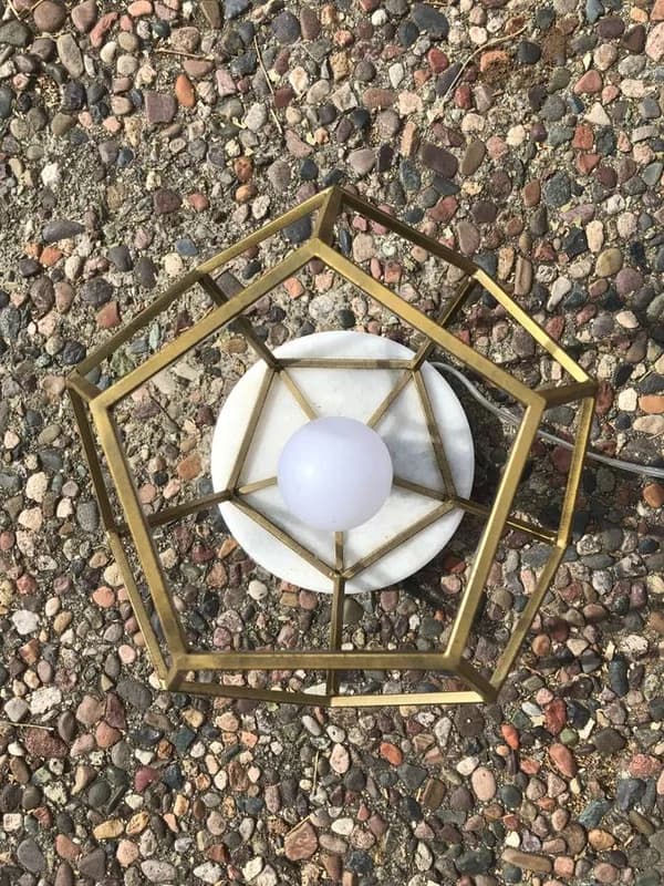 2 Table Lamps- Solid Brass Geodesic Dome Lamp $35 and Ceramic Lamp $10 5