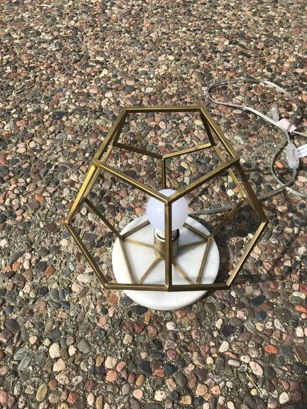 2 Table Lamps- Solid Brass Geodesic Dome Lamp $35 and Ceramic Lamp $10 7
