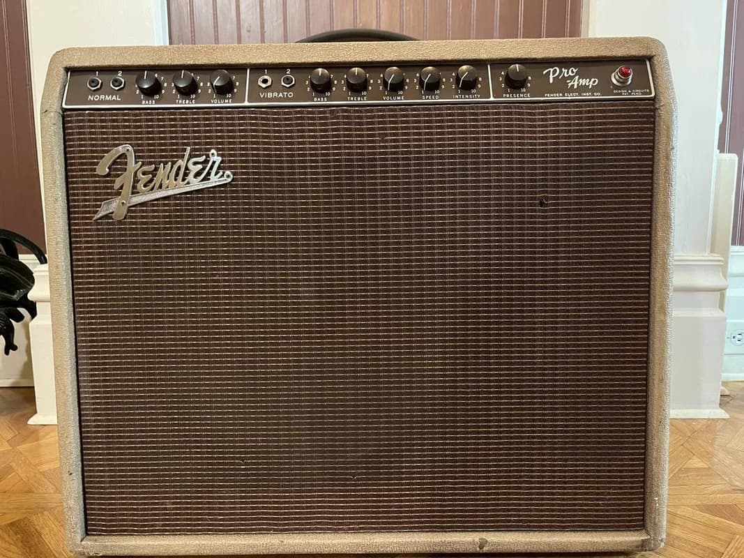1960s Fender "Pro-Amp" Brownface Vintage Tube Amp w/ 15" Speaker