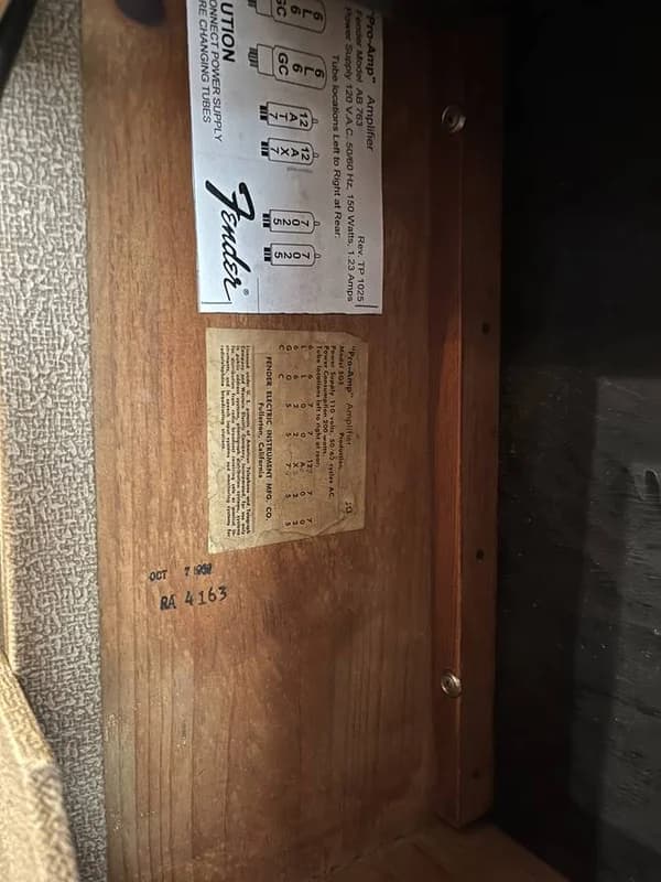 1960s Fender "Pro-Amp" Brownface Vintage Tube Amp w/ 15" Speaker 7