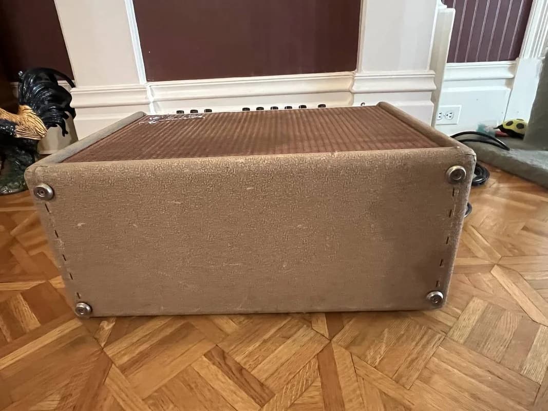 1960s Fender "Pro-Amp" Brownface Vintage Tube Amp w/ 15" Speaker 9