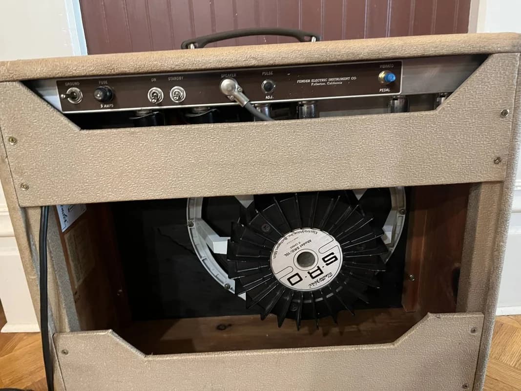 1960s Fender "Pro-Amp" Brownface Vintage Tube Amp w/ 15" Speaker 8