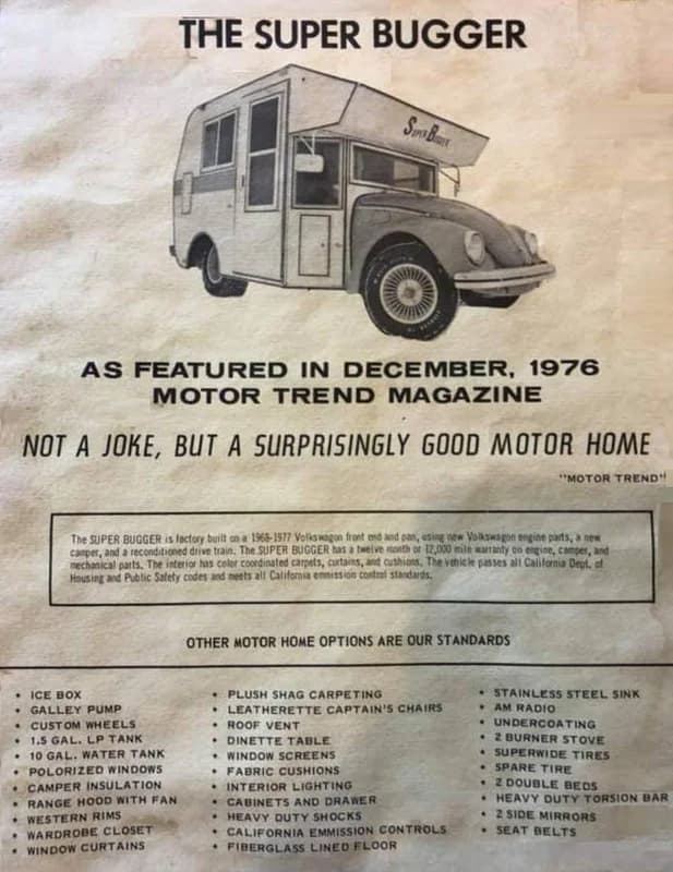 ESTATE SALE! "RARE" 1973 VW BEETLE SUPER BUGGER RV/CAMPER MINIHOME 11