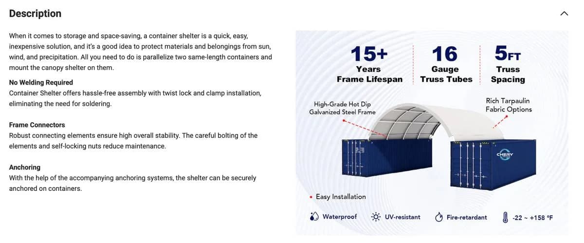 SHIPPING CONTAINER SHELTER KIT CONEX BOX CARPORT GARAGE BUILDING 20 40 21