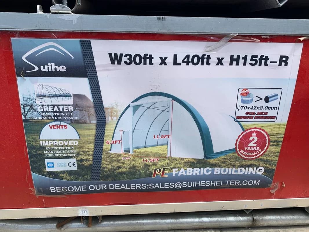 CANVAS SHELTER 20X30X12 GARAGE SHIPPING CONTAINER KIT 20 40 18