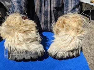 SHAGGY HAIR fur BOOTS womans vintage italy 3