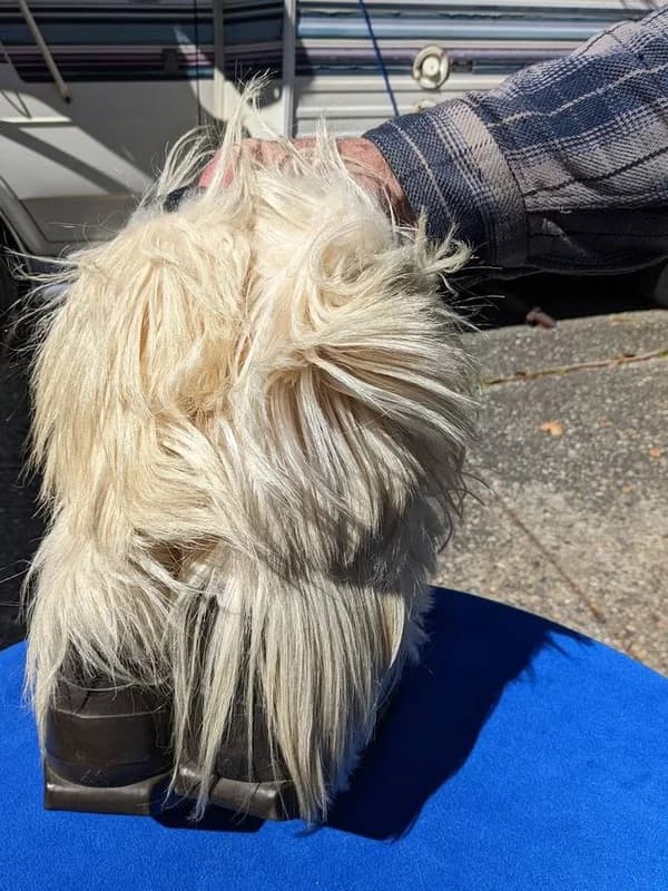 SHAGGY HAIR fur BOOTS womans vintage italy 11