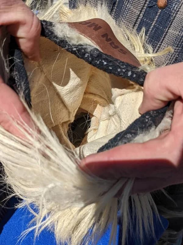 SHAGGY HAIR fur BOOTS womans vintage italy 9