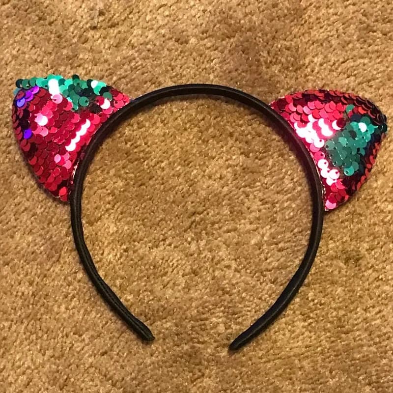 Head Band Halloween New Years Eve Costume Sequence Cat Ears Headband 2