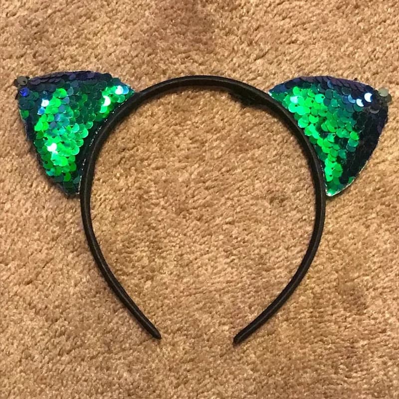 Head Band Halloween New Years Eve Costume Sequence Cat Ears Headband 7