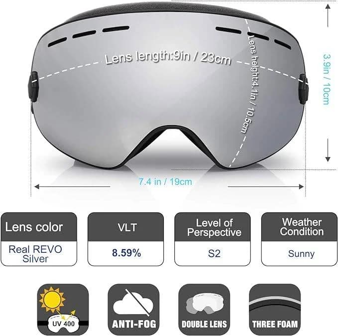 NEW Snowboard Ski Goggles Men Women Youth, Anti Fog OTG Winter Snow 3