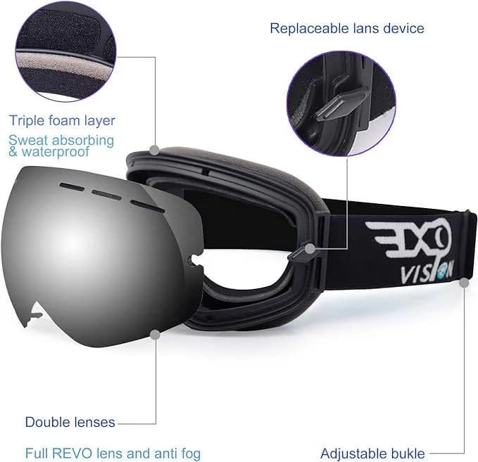 NEW Snowboard Ski Goggles Men Women Youth, Anti Fog OTG Winter Snow 5