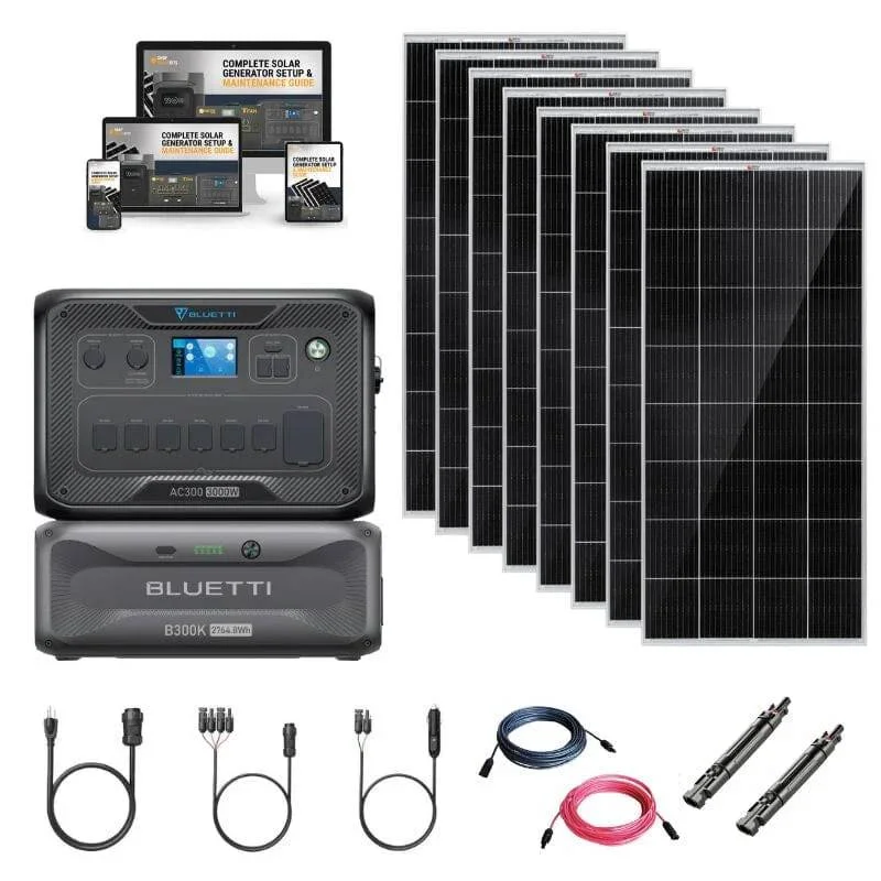 Bluetti AC200P 2,000wH / 2,000W Solar Generator Kit + 8 Solar Panels